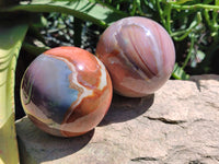 Polished Polychrome Jasper Spheres x 4 From Mahajanga, Madagascar