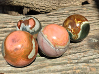 Polished Polychrome Jasper Spheres x 4 From Mahajanga, Madagascar