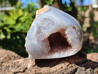 Polished Amethyst Agate Geode x 3 From Madagascar