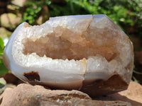 Polished Amethyst Agate Geode x 3 From Madagascar