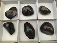 Polished Ruby Corundum In Chrome Verdite Free Forms x 3 From Zimbabwe