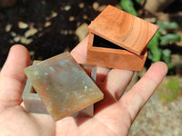 Hand Made Mini Stone Jewellery Boxes x Set of 5, From Southern Africa