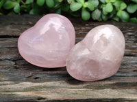 Polished Rose Quartz Gemstone Hearts x 6 From Ambatondrazaka, Madagascar