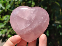 Polished Rose Quartz Gemstone Hearts x 6 From Ambatondrazaka, Madagascar