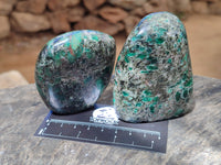 Polished Emerald Mica In Matrix Standing Free Forms x 4 From Mutoko, Zimbabwe