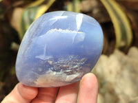 Polished Blue Lace Agate Eggs and Free Forms x 12 From Nsanje, Malawi