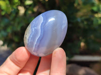 Polished Blue Lace Agate Eggs and Free Forms x 12 From Nsanje, Malawi