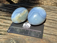 Polished Blue Lace Agate Eggs and Free Forms x 12 From Nsanje, Malawi