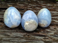 Polished Blue Lace Agate Eggs and Free Forms x 12 From Nsanje, Malawi