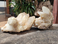 Natural Drusy Quartz Coated Calcite Pseudomorph Crystals x 4 From Lesotho