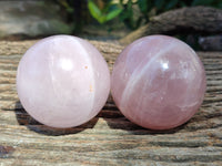 Polished Rose Quartz Spheres x 3 From Ambatondrazaka, Madagascar