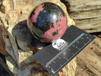 Polished Rhodonite Spheres x 3 From Ambindavato, Madagascar