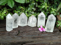 Polished Small Clear Quartz Crystals x 6 From Madagascar