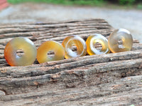 Polished Botswana Agate Donut Pendants x 13 From Botswana