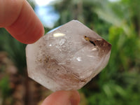 Polished Smokey Window Amethyst Quartz Crystals x 7 From Akansobe, Madagascar