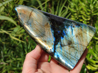 Polished Labradorite Standing Free Forms x 2 From Tulear, Madagascar