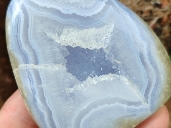 Polished Blue Lace Agate Geodes x 6 From Nsanje, Malawi