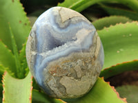 Polished Blue Lace Agate Geodes x 6 From Nsanje, Malawi