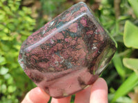 Polished Ruby Corundum In Chrome Verdite Free Forms x 3 From Zimbabwe