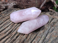 Polished Double Terminated Rose Quartz Points x 6 From Ambatondrazaka, Madagascar