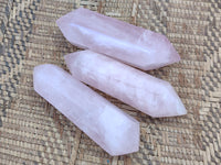 Polished Double Terminated Rose Quartz Points x 6 From Ambatondrazaka, Madagascar