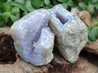 Natural Blue Lace Agate Geode Specimens x 12 From Nsanje, Malawi