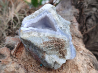 Natural Blue Lace Agate Geode Specimens x 12 From Nsanje, Malawi