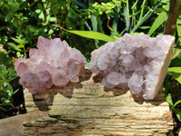 Natural Jacaranda Amethyst Quartz Clusters x 3 From Mumbwa, Zambia