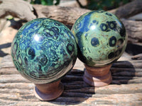 Polished Stromatolite Jasper Spheres x 3 From Katsepy, Madagascar