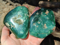 Polished On One Side Emerald Mtorolite Plates x 6 From Mutorashanga, Zimbabwe