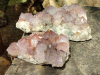 Natural Amethyst Spirit Quartz Clusters x 2 From Boekenhouthoek, South Africa