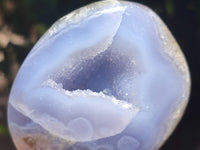 Polished Blue Lace Agate Geodes x 6 From Nsanje, Malawi