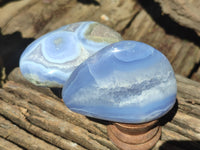 Polished Blue Lace Agate Geodes x 6 From Nsanje, Malawi