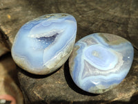 Polished Blue Lace Agate Geodes x 6 From Nsanje, Malawi