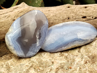 Polished Blue Lace Agate Geodes x 12 From Nsanje, Malawi