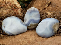 Polished Blue Lace Agate Geodes x 12 From Nsanje, Malawi