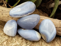 Polished Blue Lace Agate Geodes x 12 From Nsanje, Malawi