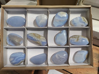 Polished Blue Lace Agate Geodes x 12 From Nsanje, Malawi