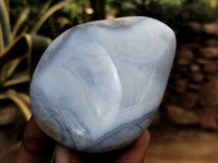 Polished Blue Lace Agate Geodes x 12 From Nsanje, Malawi