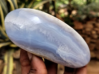 Polished Blue Lace Agate Geodes x 12 From Nsanje, Malawi