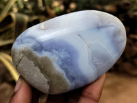 Polished Blue Lace Agate Geodes x 12 From Nsanje, Malawi