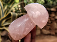 Polished Rose Quartz Mushrooms x 6 From Ambatondrazaka, Madagascar