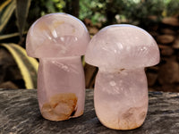 Polished Rose Quartz Mushrooms x 6 From Ambatondrazaka, Madagascar