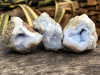 Natural Blue Lace Agate Geode Specimens x 12 From Nsanje, Malawi