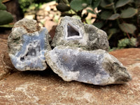 Natural Blue Lace Agate Geode Specimens x 12 From Nsanje, Malawi