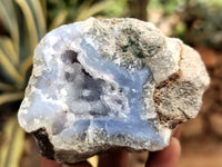 Natural Blue Lace Agate Geode Specimens x 12 From Nsanje, Malawi