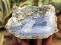 Natural Blue Lace Agate Geode Specimens x 12 From Nsanje, Malawi