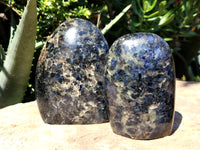 Polished Iolite Standing Free Forms x 2 From Ambatofinandrahana, Madagascar