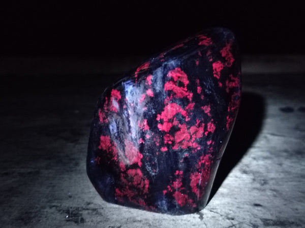 Polished Ruby Corundum In Chrome Verdite Standing Free Forms x 3 From Zimbabwe