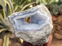 Natural Blue Lace Agate Geode Specimens x 12 From Nsanje, Malawi